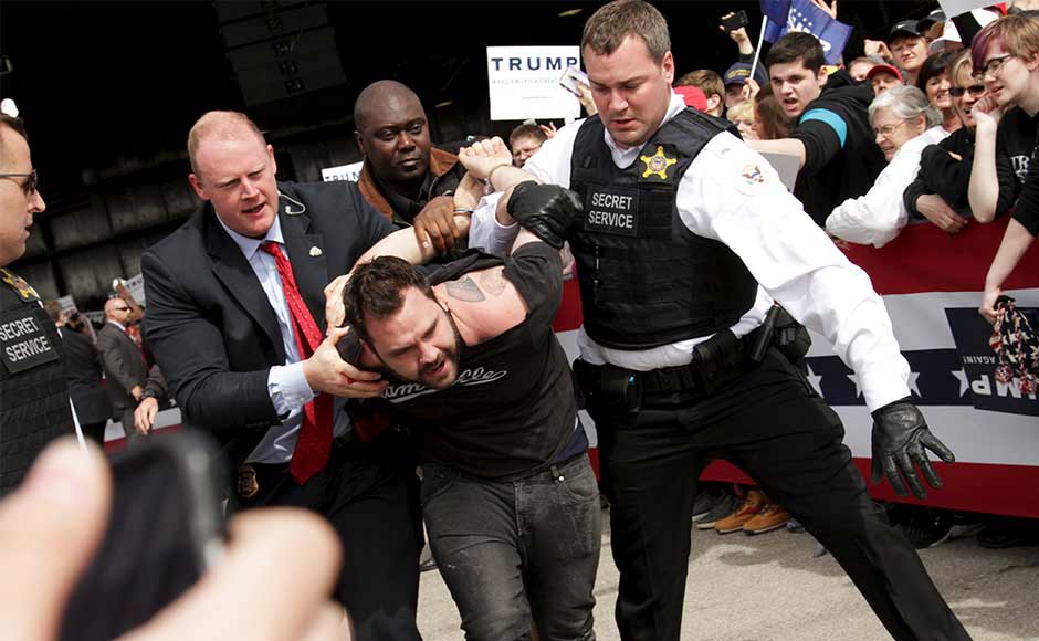 'Anything more fun than a Trump rally'? asks the US presidential candidate after mayhem at rally 'Anything more fun than a Trump rally'? asks the US presidential candidate after mayhem at rally