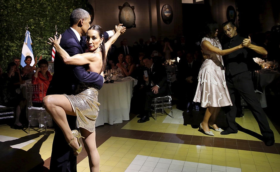 Though the President was hesitant for a moment, his partner seemed to dispel all his doubts and moved him to the dance floor. Reuters Though the President was hesitant for a moment, his partner seemed to dispel all his doubts and moved him to the dance floor. Reuters