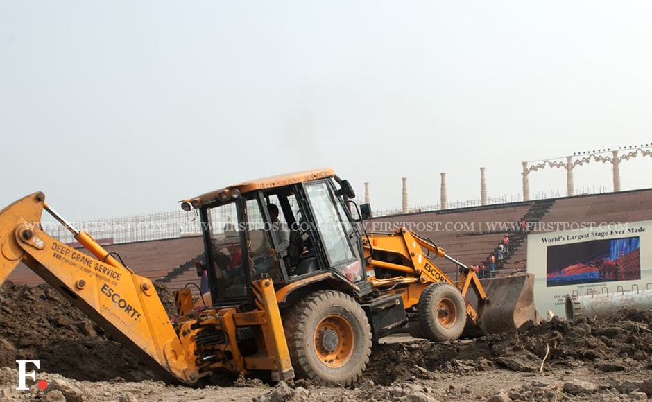 Construction work is seen taking place at the venue for the World Culture Festival. The Delhi Development Authority initially did not grant permission as the NGT has a standing order in place that prohibits any kind of event at the Yamuna banks. However, the DDA later granted permission. Naresh Sharma/Firstpost Construction work is seen taking place at the venue for the World Culture Festival. The Delhi Development Authority initially did not grant permission as the NGT has a standing order in place that prohibits any kind of event at the Yamuna banks. However, the DDA later granted permission. Naresh Sharma/Firstpost