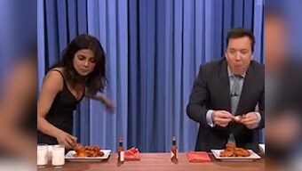 Watch: Priyanka Chopra beats Jimmy Fallon in chicken wings contest