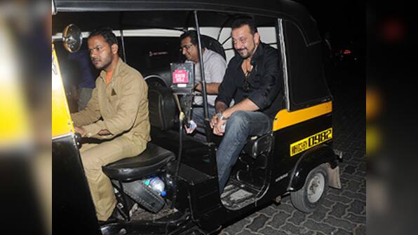 In photos: Sanjay Dutt's impromptu night-time rickshaw ride in Mumbai