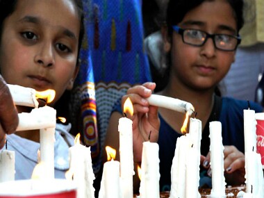 Refugees during a protest rally on World Refugee Day, in Jammu, India. Getty Images