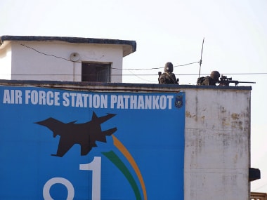 Indian commandos overlook the air force base in Pathankot on 5 January,2016. Getty Images