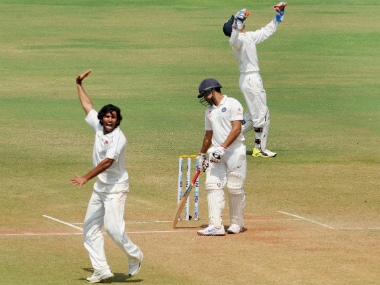 Abhishek Nayar (left) in action on Day 3 of the Irani Trophy match between Mumbai and Rest of India at the Brabourne Stadium in Mumbai. PTI