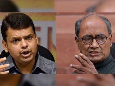Maharashtra CM Devendra Fadnavis (left) and Digvijaya Singh. PTI