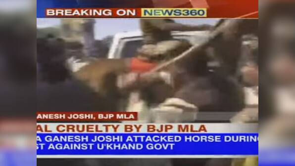 BJP MLA allegedly beats up police horse with a lathi, breaks its leg