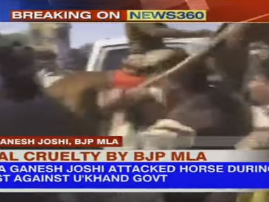 BJP MLA Ganesh Joshi booked for showing cruelty to Shaktimaan, the horse BJP MLA Ganesh Joshi booked for showing cruelty to Shaktimaan, the horse