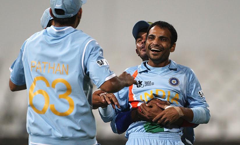 Joginder Sharma during India's successful 2007 World T20 campaign. Getty