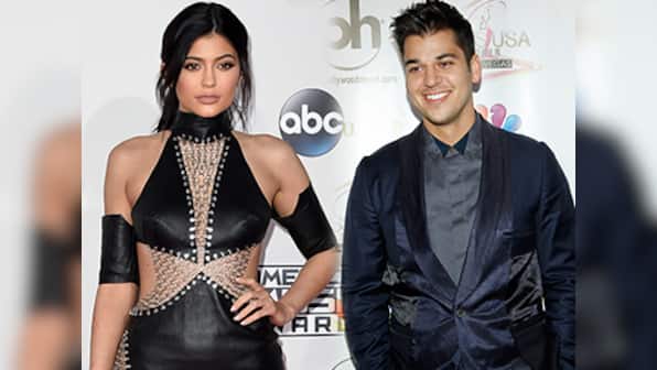 No bad blood: Kylie Jenner and half-brother Rob Kardashian are on good terms