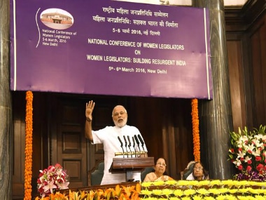 PM Narendra Modi addressing valedictory sessionn of Nationall Conference of Women Legislators in Central Hall of Parliament on Sunday. TWITTER / PIB India