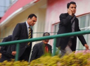 Pakistani Officials at Dharamsala. AFP