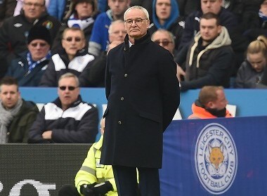 Leicester City's Italian manager Claudio Ranieri watches from the touchline during the English Premier League football match between Leicester City and Norwich City at King Power Stadium in Leicester, central England on February 27, 2016. / AFP / Paul ELLIS / RESTRICTED TO EDITORIAL USE. No use with unauthorized audio, video, data, fixture lists, club/league logos or 'live' services. Online in-match use limited to 75 images, no video emulation. No use in betting, games or single club/league/player publications. /