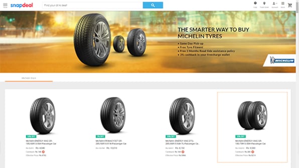 Michelin tyres are now available online in India on Snapdeal