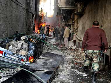 File photo of air strikes on Syria. AP