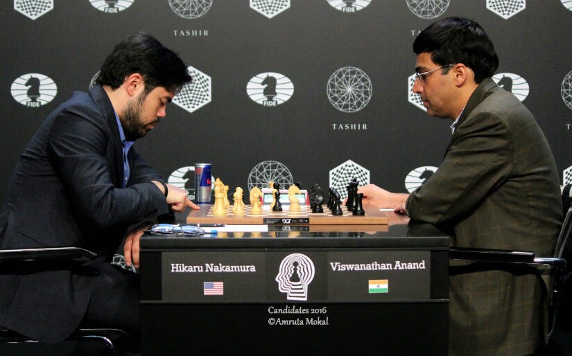 Viswanathan Anand draws with Hikaru Nakamura to stay in joint lead