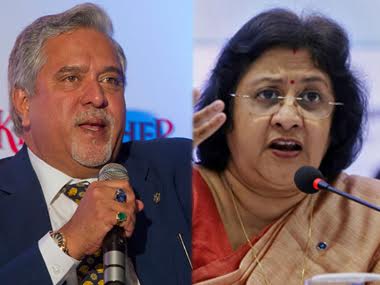 Vijaya Mallya and SBI chief Arundhati Bhattacharya