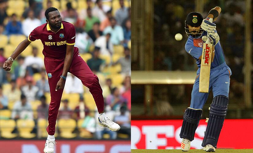 Sulieman Benn (left) and Virat Kohli. Solaris/AFP