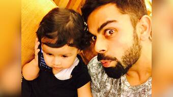 Cuteness overload: Virat Kohli poses with baby Dhoni ahead of India-West Indies World T20 semi-final