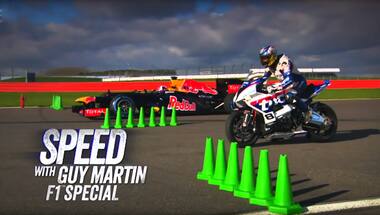 Video worth watching: Guy Martin on a BMW S 1000RR vs David Coulthard in the Red Bull Racing RB8