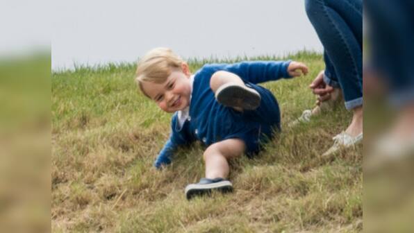 Prince George poses for his first Royal Mail stamp to mark 'gan-gan' Queen Elizabeth's 90th