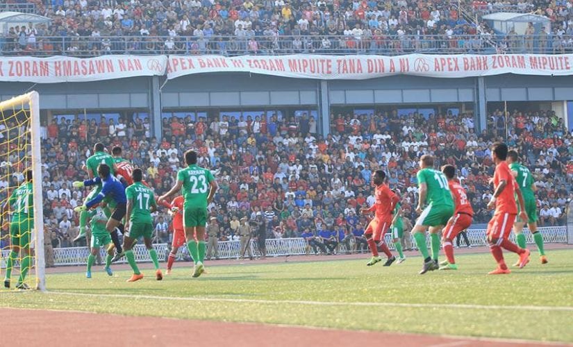Aizawl FC in action against Salgaocar FC. Image courtesy: I-League website