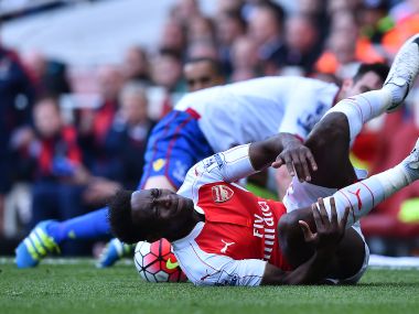Arsenal's Danny Welbeck in action against Crystal Place in the Premier League. AFP