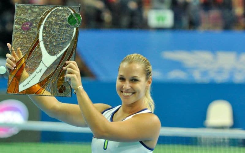 Dominika Cibulkova with the Katowice trophy. Image source: Facebook