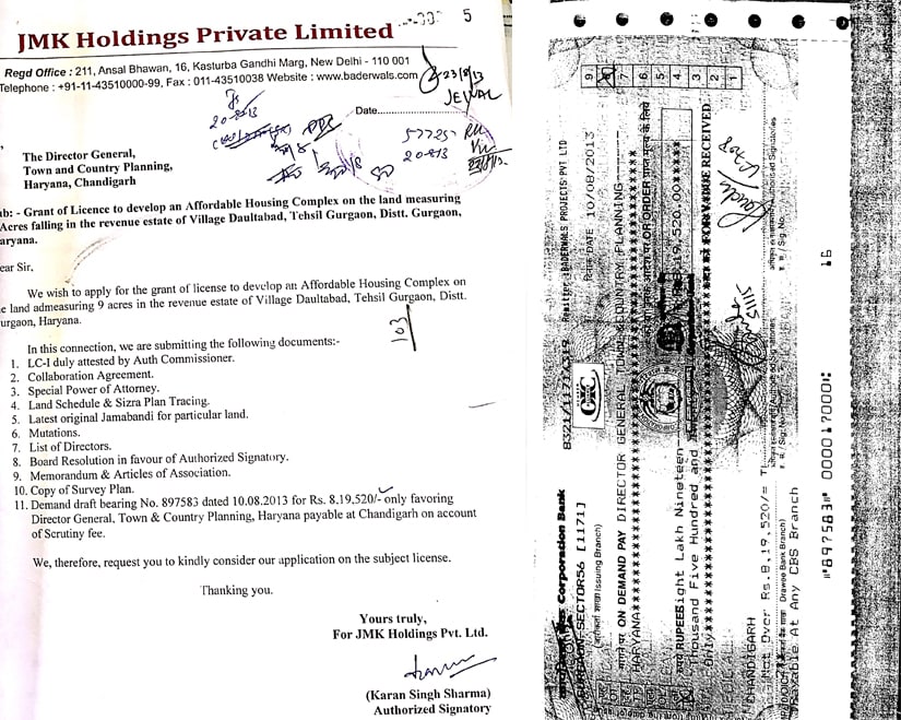 The application from JMK Holdings Private Ltd is stamped on 20 August, 2013. But the date of the demand draft is 10 August, 2013.