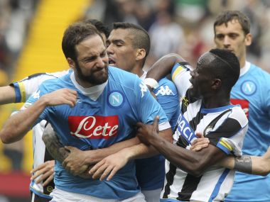 Higuain gets four-match ban: Watch the Napoli striker lose the plot after seeing red Higuain gets four-match ban: Watch the Napoli striker lose the plot after seeing red