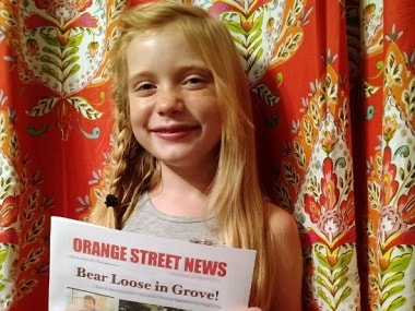 Hilde Kate Lysiak poses for a photo at her home in Selinsgrove, Pennsylvania. AP