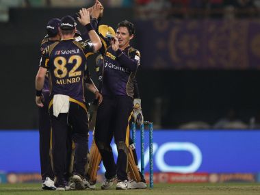 KKR celebrate a fall of wicket. IPL