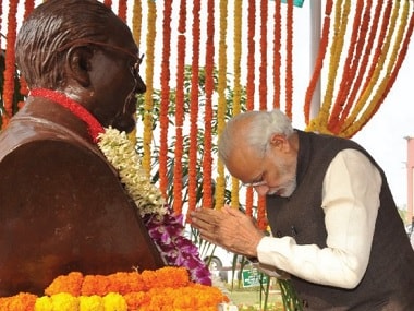 PM Narendra Modi paying tribute to BR Ambedkar on his birth anniversary. Image courtesy: Twitter