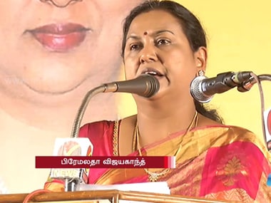 File image of Premalatha Vijaykanth. Screen grab from YouTube