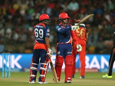 Quinton de Kock's century and Karun Nair's fifty power Delhi Daredevils to a 7-wicket win. BCCI