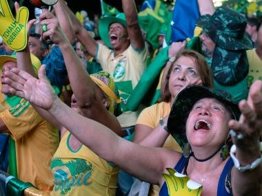 Activists supporting the impeachment of Brazilian President Dilma Rousseff in Rio. AFP