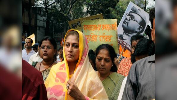 Watch: BJP leader Roopa Ganguly manhandles voter but says was pushed by TMC goons