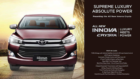 New Toyota Innova Crysta brochure leaked in India New Toyota Innova Crysta brochure leaked in India