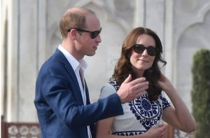 Are they talking about the Taj Mahal? Britain's Prince William, along with his wife, Kate, the Duchess of Cambridge at the Taj Mahal in Agra on Saturday. PTI<br /> Are they talking about the Taj Mahal? Britain's Prince William, along with his wife, Kate, the Duchess of Cambridge at the Taj Mahal in Agra on Saturday. PTI<br />