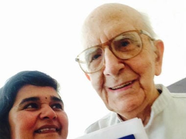 Spanish Father Gussi Frederick Sopena with Ms Patil Peoples Global Climate Ambassador of India. Twitter @ Vaishali Patil