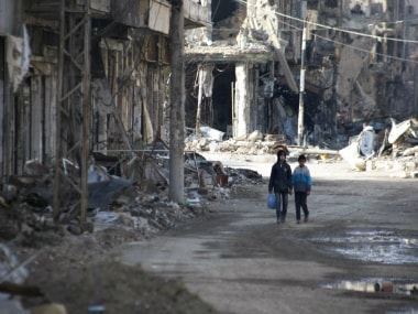 File image of a bombing in Deir Ezzor. Getty images.