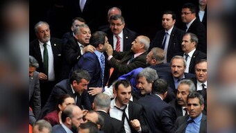Watch: Who cares about laws? Turkey politicians brawl during vital Parliament session