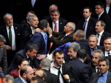 Watch: Who cares about laws? Turkey politicians brawl during vital Parliament session Watch: Who cares about laws? Turkey politicians brawl during vital Parliament session