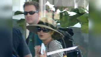 Flying high: Preity Zinta spotted with husband Gene Goodenough at Mumbai airport