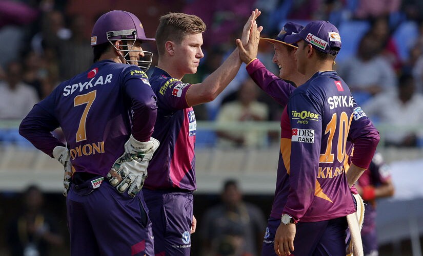 Ravichandran Ashwin of Rising Pune Supergiants celebrates the wicket of Hashim Amla of Kings XI Punjab during match 53 of the Vivo IPL 2016 (Indian Premier League) between Rising Pune Supergiants and the Kings XI Punjab held at the ACA-VDCA Stadium, Visakhapatnam on the 21st May 2016 Photo by Rahul Gulati / IPL/ SPORTZPICS