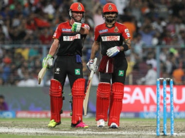 Royal Challengers Banaglore will hope Virat Kohli and AB de Villiers can repeat their heroics against Gujarat Lion on Tuesday. SportzPics