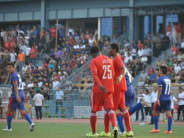 Aizawl FC striker Joel Sunday against Bengaluru FC in Federation Cup. AIFF