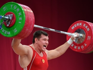 World champion weightlifter Aleksey Lovchev. AFP