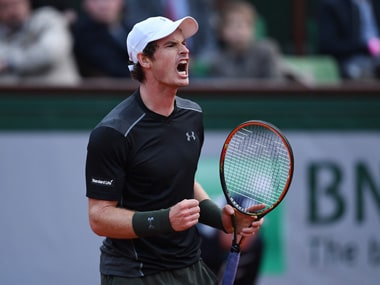 Andy Murray of Great Britain in action at French Open. Getty