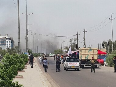 Smoke rises from a car bomb attack in the Saydiya district of southern Baghdad on Monday. Reuters