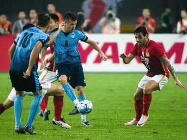 China's Guangzhou Evergrande in action against Sydney FC in the AFC Champions League. AFP